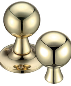 Ball Rim Door Knobs, Polished Brass -  (sold in pairs)