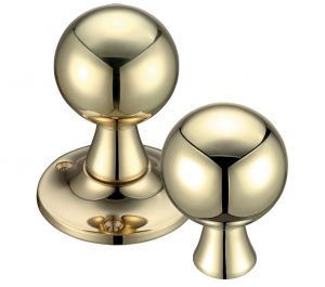 Ball Rim Door Knobs, Polished Brass - (sold in pairs)