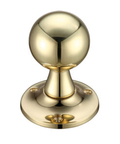 Ball Mortice Door Knobs, Polished Brass (sold in pairs)