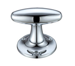 Extended Oval Mortice Door Knobs, Polished Chrome -  (sold in pairs)