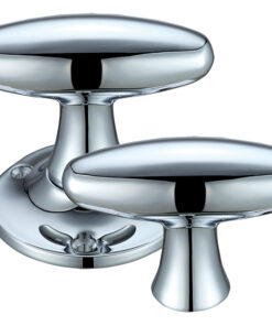 Extended Oval Rim Door Knobs, Polished Chrome  (sold in pairs)