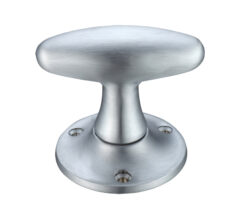 Extended Oval Mortice Door Knobs, Satin Chrome  (sold in pairs)