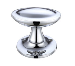 Oval Stepped Mortice Door Knobs, Polished Chrome  (sold in pairs)