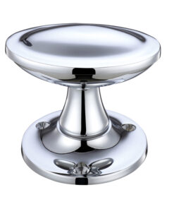 Oval Stepped Mortice Door Knobs, Polished Chrome  (sold in pairs)