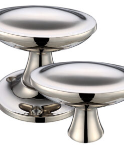 Oval Stepped Rim Door Knobs, PVD Stainless Nickel  (sold in pairs)