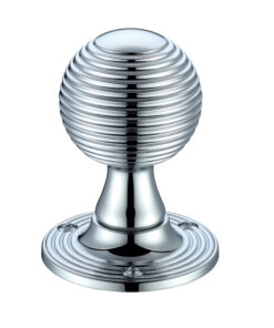 Queen Anne Mortice Door Knobs, Polished Chrome  (sold in pairs)