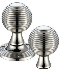 Queen Anne Rim Door Knobs, PVD Stainless Nickel (sold in pairs)