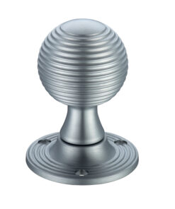 Queen Anne Mortice Door Knobs, Satin Chrome  (sold in pairs)