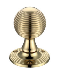 Queen Anne Mortice Door Knobs, Polished Brass -  (sold in pairs)
