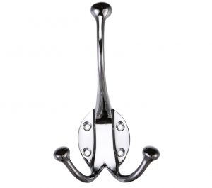 Double Hat & Coat Hook, Polished Chrome -