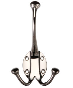 Double Hat & Coat Hook, Nickel Plate -