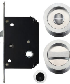 Sliding Door Lock Set (Suitable for 35-45mm thick doors), Satin Chrome