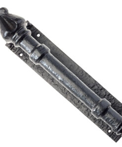 Round Pull Handle On Backplate (64mm x 305mm), Black Antique