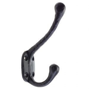 Hat & Coat Hook (35mm x 55mm), Black Antique