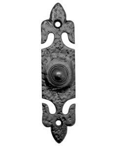 Bell Push With Fleur De Lys Plate (30mm x 127mm), Black Antique