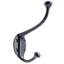 Hat & Coat Hook (140mm), Black Antique
