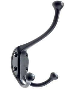 Zoo Hardware Double Hat & Coat Hook - 145mm - Black Antique