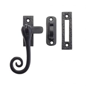 Curly Tail Casement Fastener, Black Antique