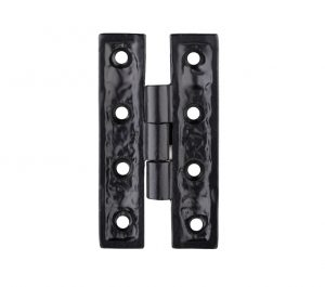 H Cabinet Door Hinge, Black Antique