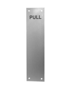 Engraved Pull Fingerplate (305mm x 75mm), Satin Aluminium