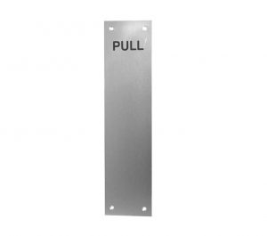 Engraved Pull Fingerplate (305mm x 75mm), Satin Aluminium