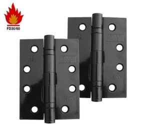 4 Inch Steel Ball Bearing Door Hinges - Black Finish