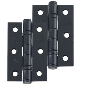 3 Inch Ball Bearing Hinges, Black Finish (sold in pairs)