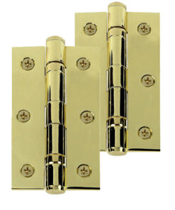 3 Inch Ball Bearing Hinges, Polished Brass (sold in pairs)
