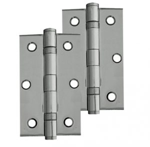 3 Inch Ball Bearing Hinges, Polished Chrome (sold in pairs)