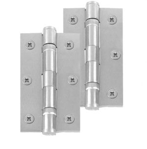 3 Inch Ball Bearing Hinges, Satin Chrome (sold in pairs)