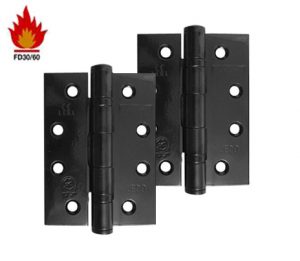 4 Inch Fire Rated Stainless Steel Ball Bearing Hinges, Black Finish