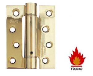 4 Inch Door Closer Set Spring Hinge, Polished Brass (sold in packs of 3)