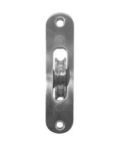 Sash Window Radiused Axle Pulley, Satin Chrome With Brass Roller