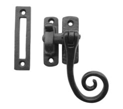 Non-Lockable Casement Fastener Hook & Mortice Plate, Black Antique