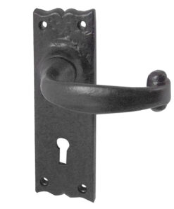 Regal Door Handles On Backplate, Black Antique (sold in pairs)