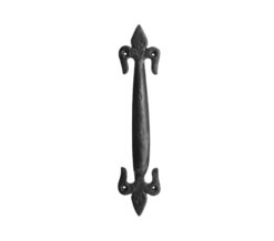 Fleur De Lys Cabinet Pull Handles - Black Antique