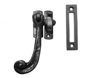 Casement Fastener Hook & Mortice Plate, Black Antique