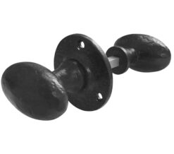 Oval Shape Rim Door Knobs, Black Antique