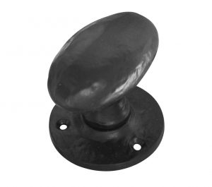 Oval Shape Mortice Door Knob - Black Antique (sold in pairs)