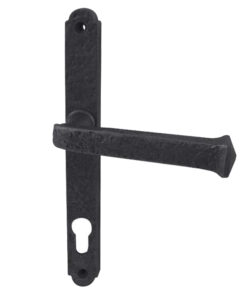 PVCu Lever Door Handles (240mm Backplate - 92mm C/C Euro Lock), Black Antique