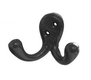 Double Robe Hook, Black Antique