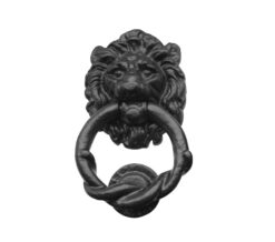 Lion Head Door Knocker (165mm x 100mm), Black Antique