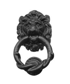 Lion Head Door Knocker (165mm x 100mm), Black Antique