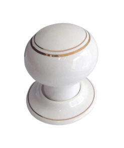 Porcelain Mortice Door Knobs, Goldline White