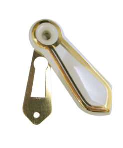 Porcelain Covered Standard Profile Escutcheons, White Porcelain With Goldline