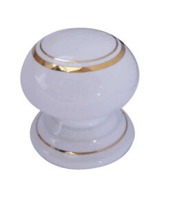 Porcelain Cupboard Door Knobs, Goldline White