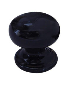 Porcelain Cupboard Door Knobs, Plain Black
