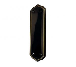 Porcelain Fingerplate (280mm x 78mm), Goldline Black