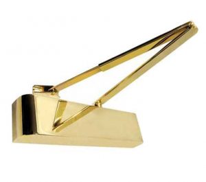 Contract Size 2-4 Overhead Door Closer With Matching Arm, Polished Brass