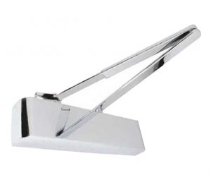 Contract Size 2-4 Overhead Door Closer With Matching Arm, Polished Nickel